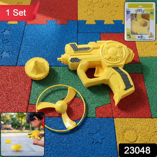 Child-friendly flying disc launcher toy for active outdoor fun