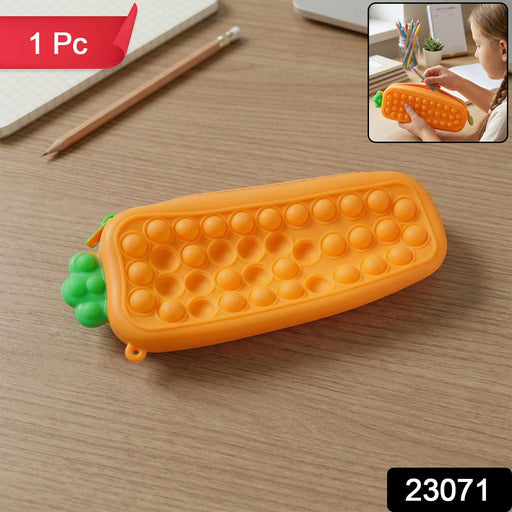 Silicone Pop It pencil pouch with secure zipper closure