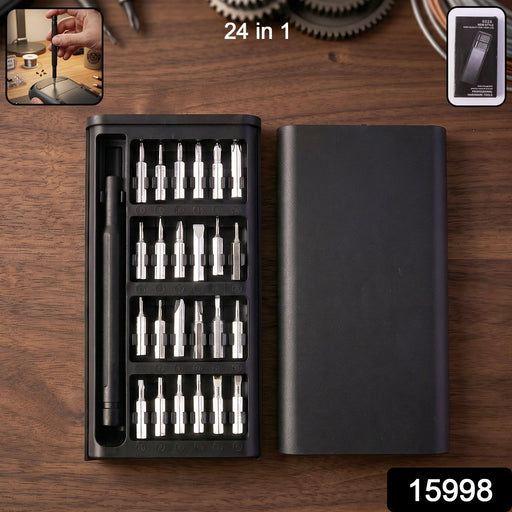 Set of interchangeable precision screwdriver bits from the toolkit