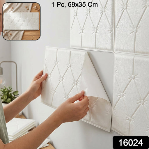 Cushioned foam wall sticker panel in white for living rooms