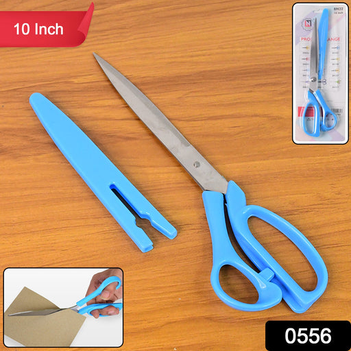 Close-up of the razor-sharp Carbo Titanium blade on these precision fabric scissors.