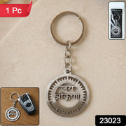 Stylish round Krishna metal keychain for daily keys