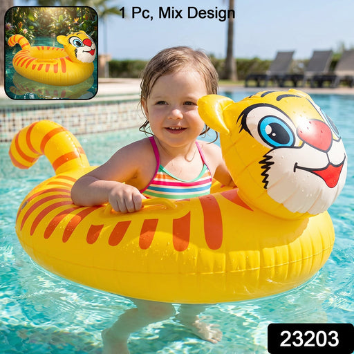Inflatable kids swim ring with animal design for water safety
