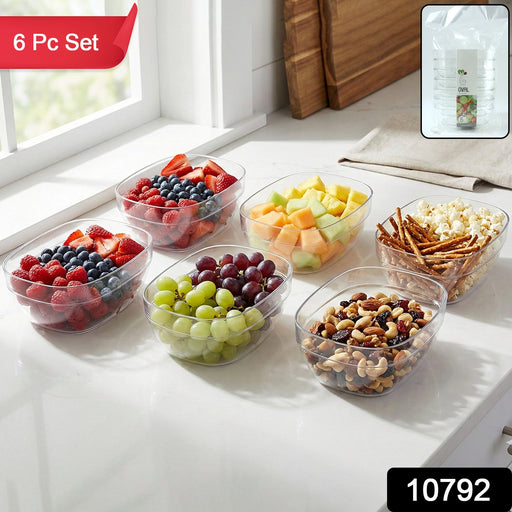 Clear oval snack bowls set ideal for food presentation and storage