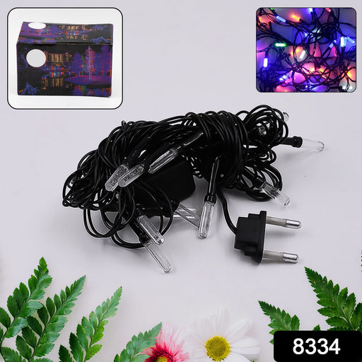 Close-up of bright 3-meter multi-color LED string lights for Indian festivals.