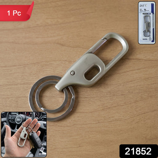 Stylish metal keychain with smooth key ring for multiple keys