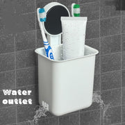Close-up of adhesive backing installation for wall mounted toothbrush holder