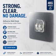 Design view of waterproof adhesive wall hook