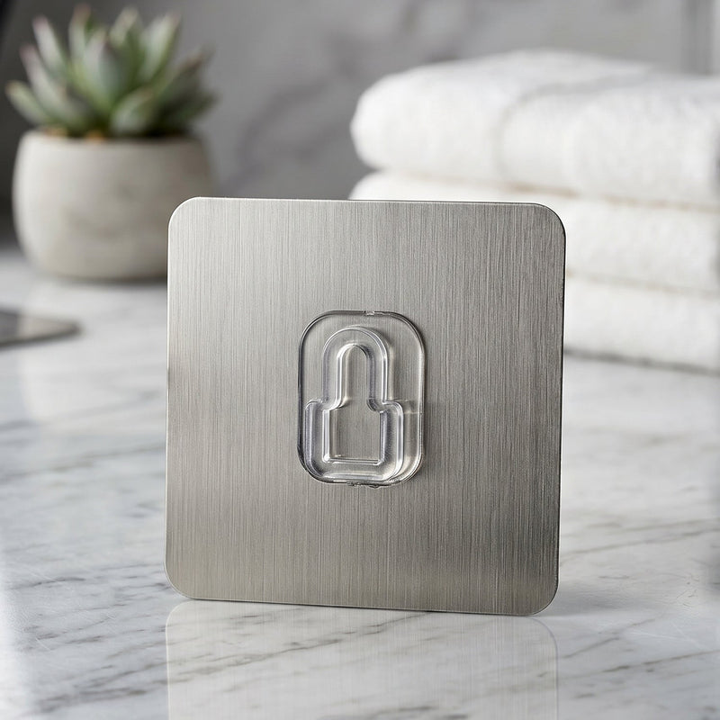 Plastic wall hook installed in bathroom for towels
